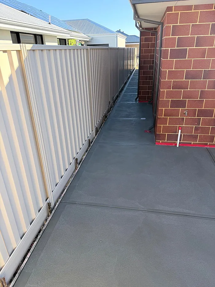 Grey concrete garage slab, Perth metro