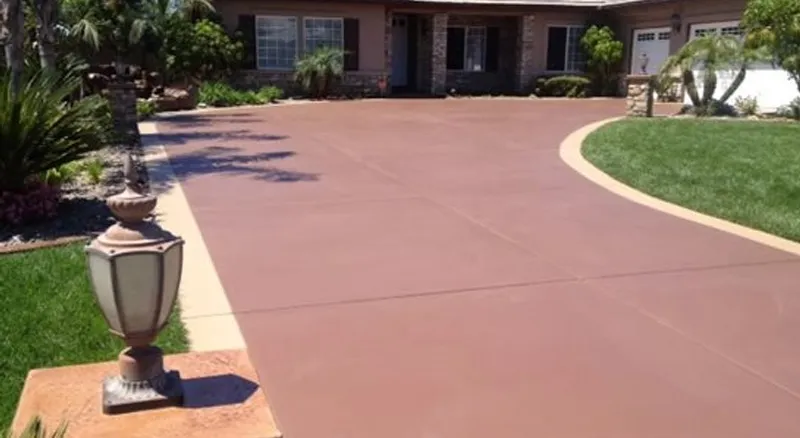 Coloured concrete driveway - oxide pigment, Baldivis